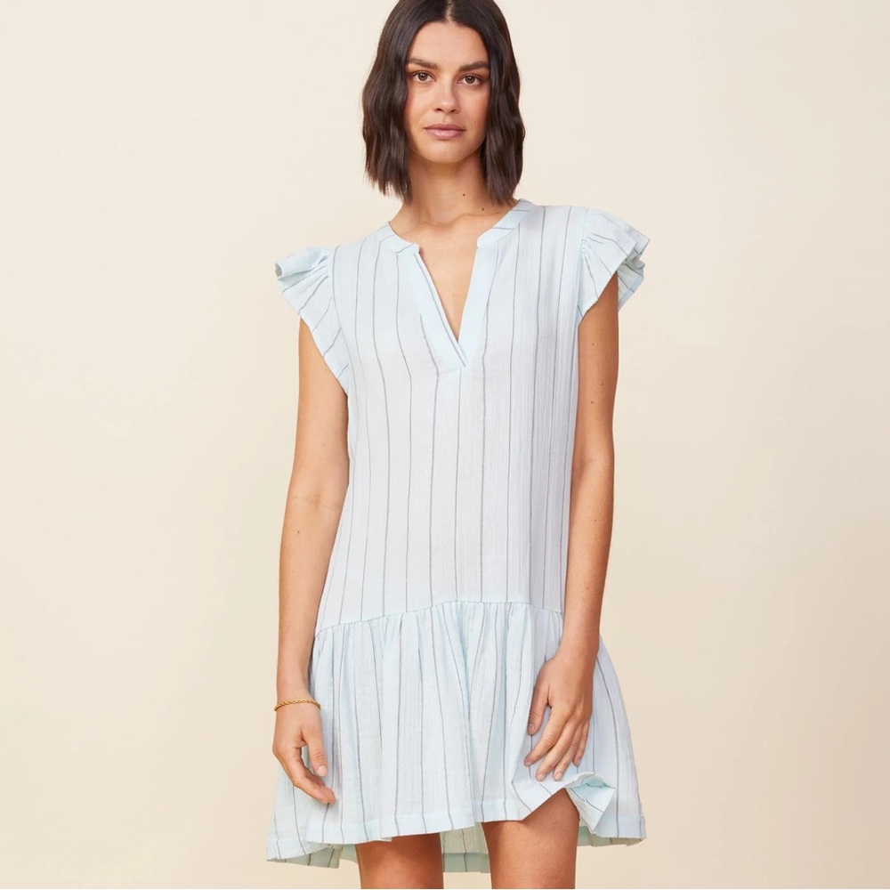 Monrow pin stripe gauze dress NWT